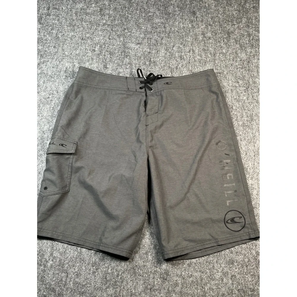 ONeill Mens Gray Drawstring Surf Board‎ Shorts Size 36